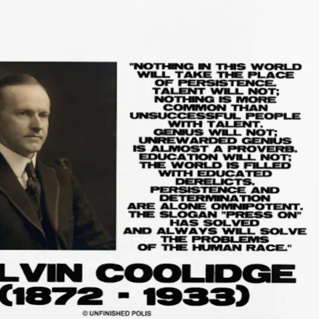 Détermination de la persistance Coolidge omnipoten (Inspirational quote for all problem solvers by US President Calvin Coolidge on this planner)