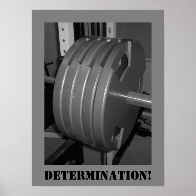 DETERMINATION! Weightlifting Exercise Gym Poster (Devant)