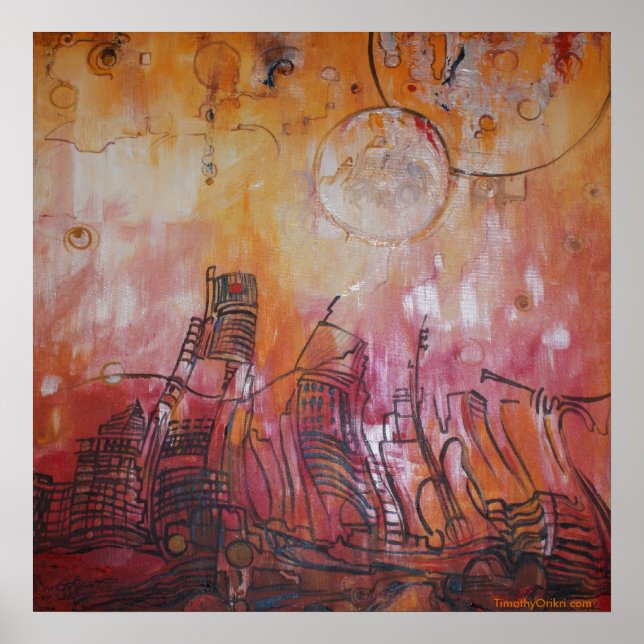 Detroit Abstrait VI - Impression en toile (Devant)