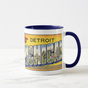 Detroit, Michigan Vintage Postcard Mug