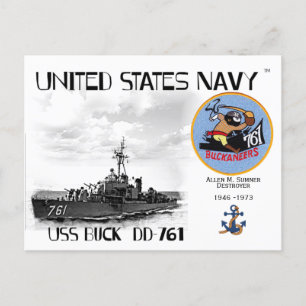 DÉTROYEUR USS BUCK DD-761 - CARTE POSTALE
