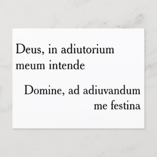 Deus, dans adiutorium meum intente - carte postale