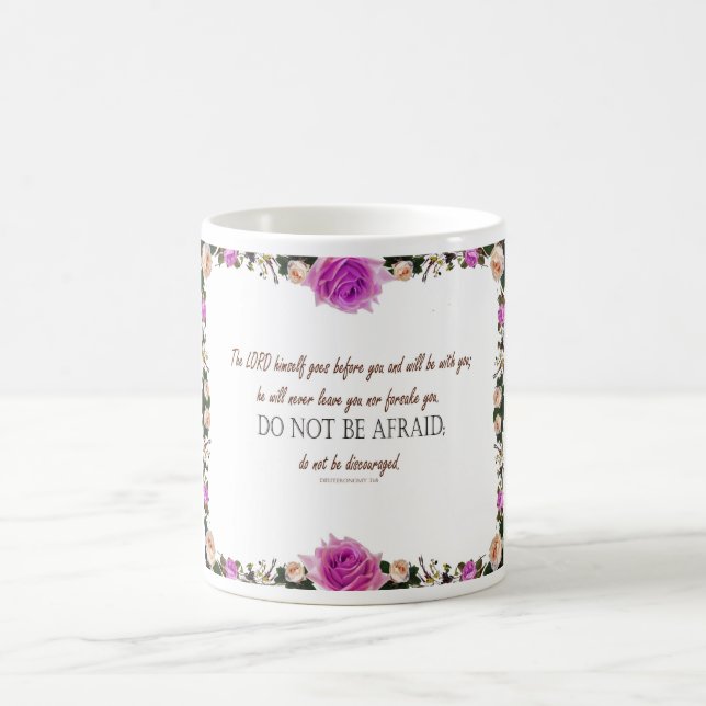 Deutéronome 31:8, 'Ni Vous Abandonner' Tasse (Centre)