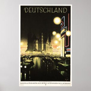 DEUTSCHLAND ALLEMAGNE AFFICHE Vintage européenne d