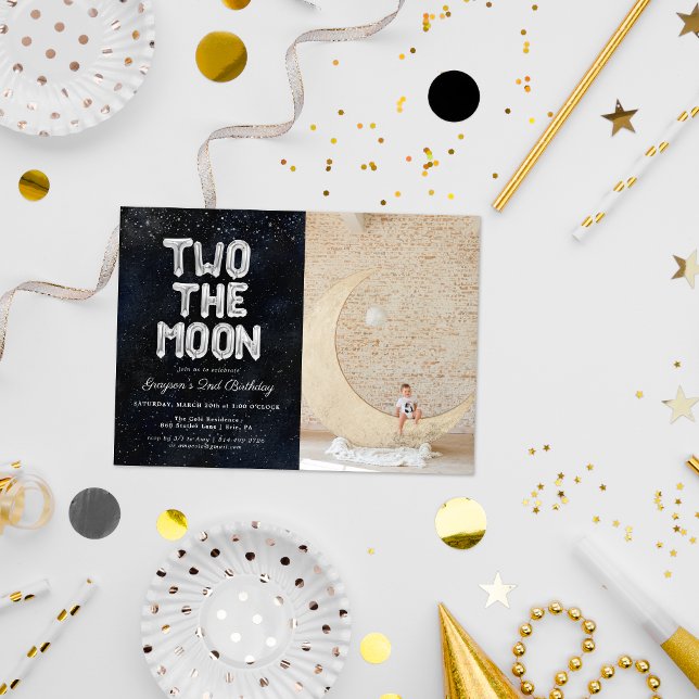 Deux à la Lune | Invitation pour la 2e fête d'anni (Créateur téléchargé)
