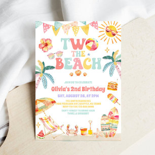 Deux à la plage Invitation d'anniversaire 2 ans Fê