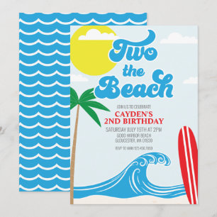 Deux à la plage Invitation d'anniversaire 2ème Sur