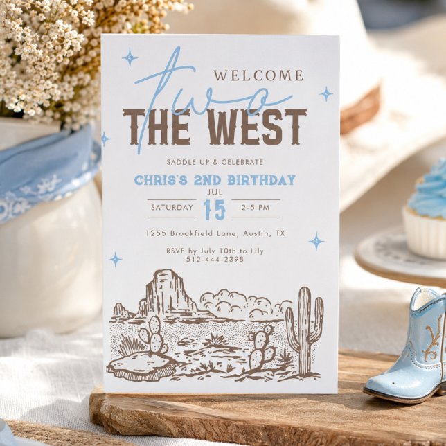 Deux à l'Ouest Invitation d'anniversaire 2ème West (Créateur téléchargé)