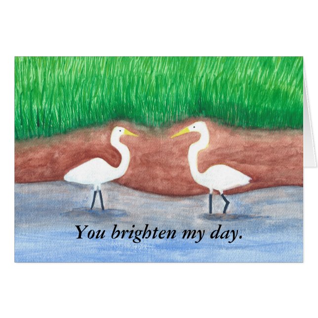 Deux aigrettes blanches, des oiseaux égayent mes c (Devant horizontal)