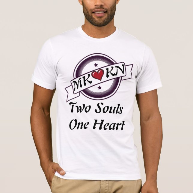 Deux Âmes, un coeur - T-shirt Couple personnalisé (Devant)