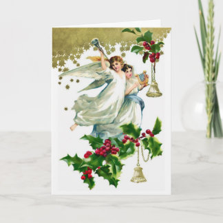 Deux anges de Noël avec carte sonnette