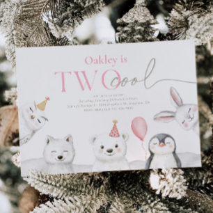 Deux animaux Cool de l'Arctique Invitation d'anniv
