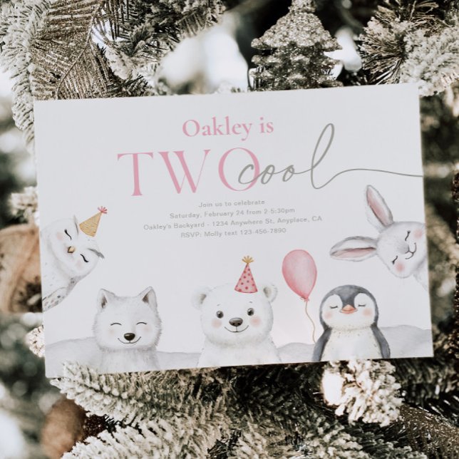 Deux animaux Cool de l'Arctique Invitation d'anniv (Créateur téléchargé)