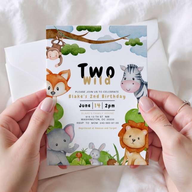 Deux animaux sauvages Deuxième Invitation d'annive (Créateur téléchargé)