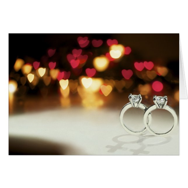 Deux anneaux de solitaire avec des ombres de Vénus (Devant horizontal)