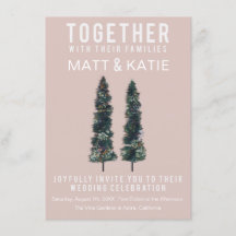 Deux arbres Faire-part de mariage minimal