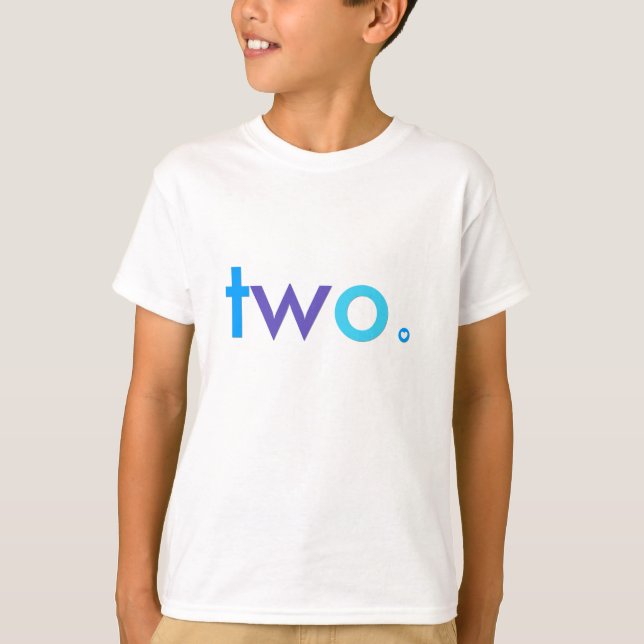 DEUX avec t-shirt de typographie cardiaque (Devant)