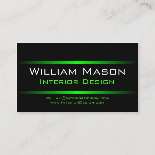 Deux bandes vertes Carte de visite professionnel (Devant)