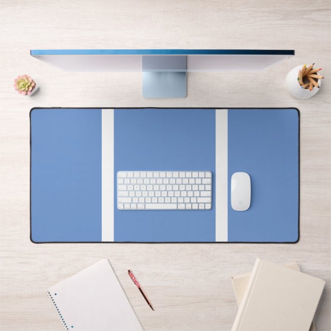 Deux bandes verticales blanches sportives bleu cla (Bureau 1)