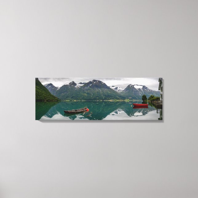 Deux bateaux à rames avec reflet dans une toile de (Recto)