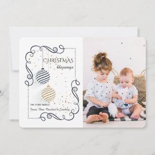 Deux beaux ornements Photo Carte de vœux de vacanc