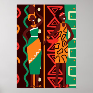 Deux belles femmes poster à thème africain