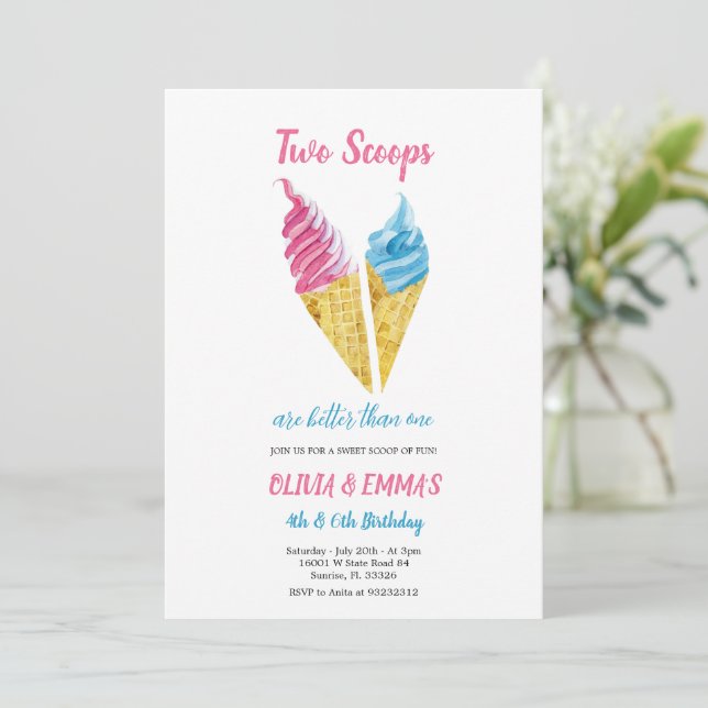 deux boules glace invitation anniversaire (Debout devant)