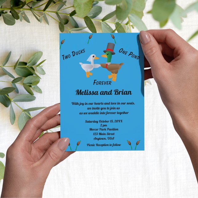 Deux Canards Une Étang Invitation de Mariage (Créateur téléchargé)
