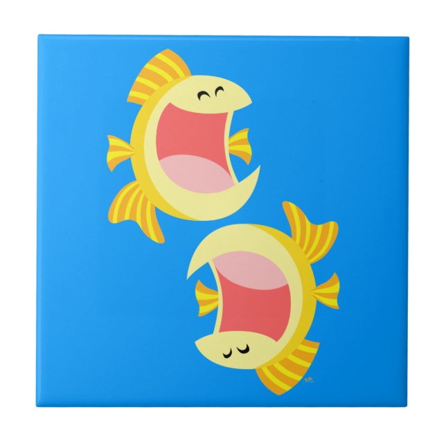 Deux carreaux de poisson carrelés et des Trivets (Devant)