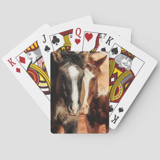 Deux cartes de jeu de chevaux (dos)