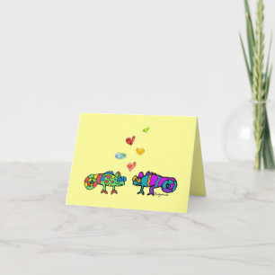 Deux cartes de la Saint-Valentin de caméléon de de