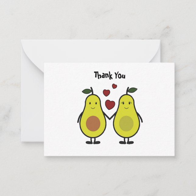 Deux Cartes de remerciements Avocado (Devant)