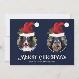 Deux chapeaux de Père Noël rouges modèle de photo