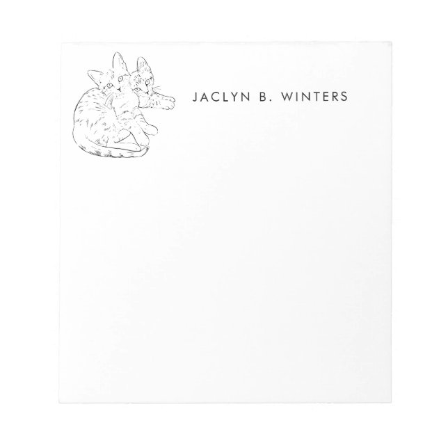 Deux chatons sucrés bouddin Bloc-notes personnalis (Devant)