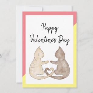 Deux Chats Amoureux - Carte Heureuse Sainte-Valent