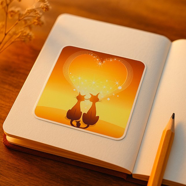 Deux Chats En Stickers Amour (Créateur téléchargé)