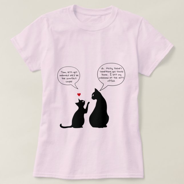 Deux chats parlant du mariage T-shirt (Design devant)