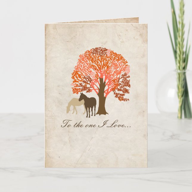 Deux chevaux Romantique Carte Saint Valentin (Devant)