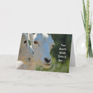 Deux chèvres entrent dans un bar Carte d'anniversa