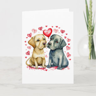 Deux chiens amoureux Carte de vœux vierge – Chien