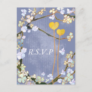 Deux coeurs : Cartes postales RSVP de mariage