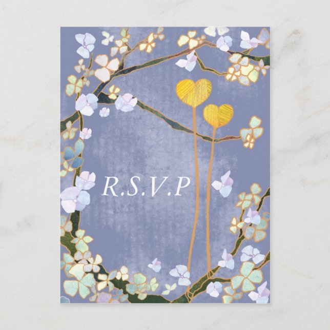 Deux coeurs : Cartes postales RSVP de mariage (Devant)