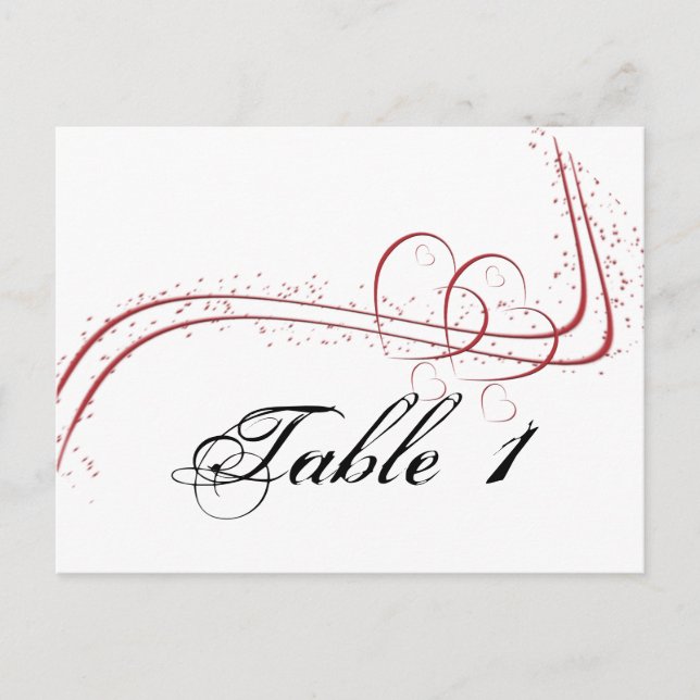 Deux Coeurs comme un numéro de table (Devant)