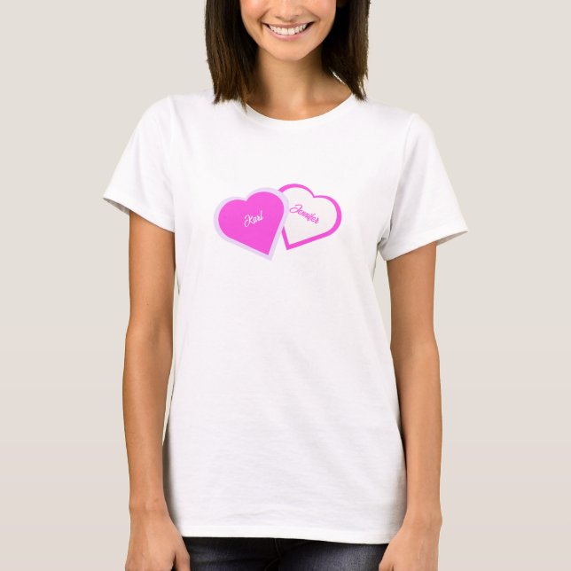 Deux cœurs comme un T-Shirt blanc pour femmes (Devant)