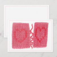 DEUX CŒURS COUSUS Carte plate 4,5 x 6,25
