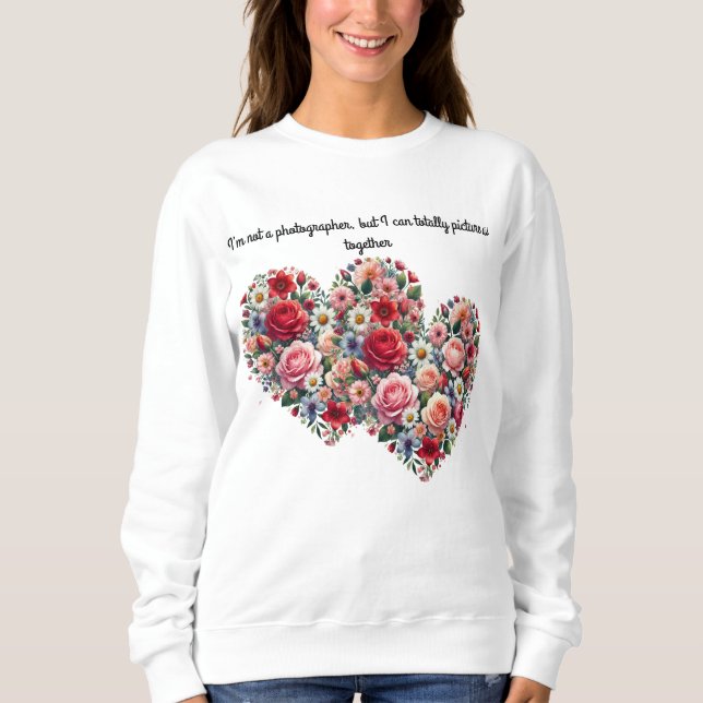Deux cœurs de fleurs vibrantes Sweatshirt (Devant)