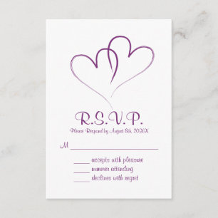 Deux coeurs entrelacés carte de mariage RSVP