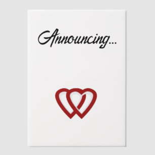 Deux coeurs fiançailles faire-part