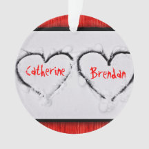 Deux Coeurs Fraîche Blanche Neige Rouge Métal ondu