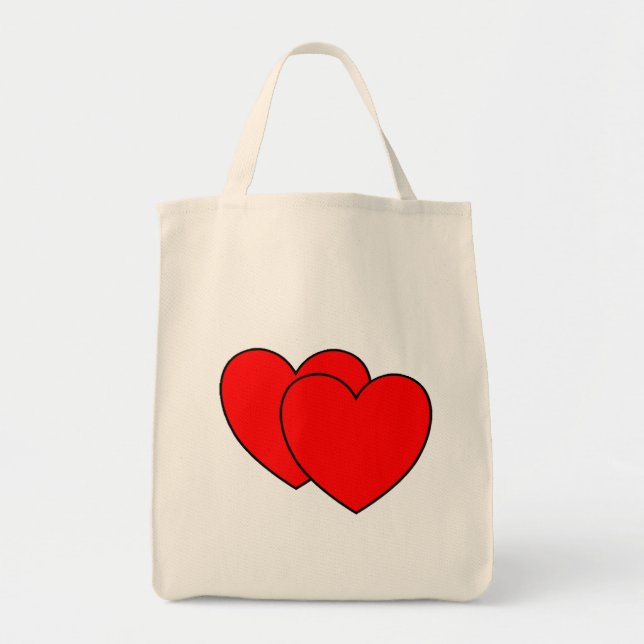 Deux Coeurs Grand Sac fourre-tout (Devant)